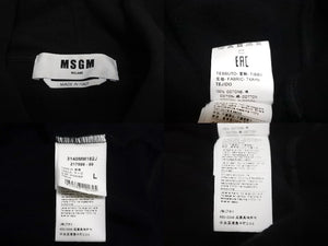 MSGM エムエスジーエム パーカー ブラック ホワイト サイズ L 3140MM182J コットン 美品 中古 63049