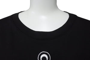 極美品 MARINE SERRE マリーンセル Crescent Moon 半袖Ｔシャツ サイズXXL ブラック コットン 刺繍 ブランドロゴ 中古 63084