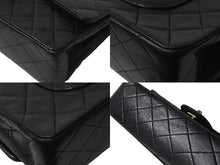 画像をギャラリービューアに読み込む, 極美品 CHANEL シャネル チェーンショルダーバッグ Wフラップ マトラッセ25 ラムスキン 1番台 ブラック ゴールド金具 中古 63106