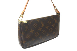 LOUIS VUITTON ルイヴィトン モノグラム アクセサリーポーチ ポシェットアクセソワール M51980 ブラウン 美品 中古 63107