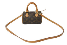 Load image into Gallery viewer, 極美品 LOUIS VUITTON ルイヴィトン ミニ・スピーディ スト付き ハンドバッグ M41534 モノグラム ブラウン ゴールド金具 中古 63117