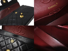 Load image into Gallery viewer, CHANEL シャネル Wフラップ マトラッセ チェーン ショルダーバッグ 23cm 2番台 ラムスキン ブラック ゴールド金具 美品 中古 63126