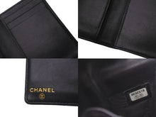 画像をギャラリービューアに読み込む, CHANEL シャネル 二つ折り カードケース パスケース ココマーク 8番台 ブラック 黒 キャビアスキン 美品 中古 63128