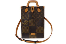 画像をギャラリービューアに読み込む, 新品同様 LOUIS VUITTON ルイヴィトン NIGO ダミエ ジャイアント LVスクエアード N40355 ミニトート 2020AW ブラウン 中古 63131
