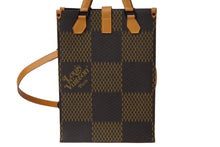 画像をギャラリービューアに読み込む, 新品同様 LOUIS VUITTON ルイヴィトン NIGO ダミエ ジャイアント LVスクエアード N40355 ミニトート 2020AW ブラウン 中古 63131