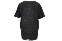 画像をギャラリービューアに読み込む, CHROME HEARTS クロムハーツ 半袖Ｔシャツ サイズS セメタリークロス プリント コットン ブラック 良品 中古 63134