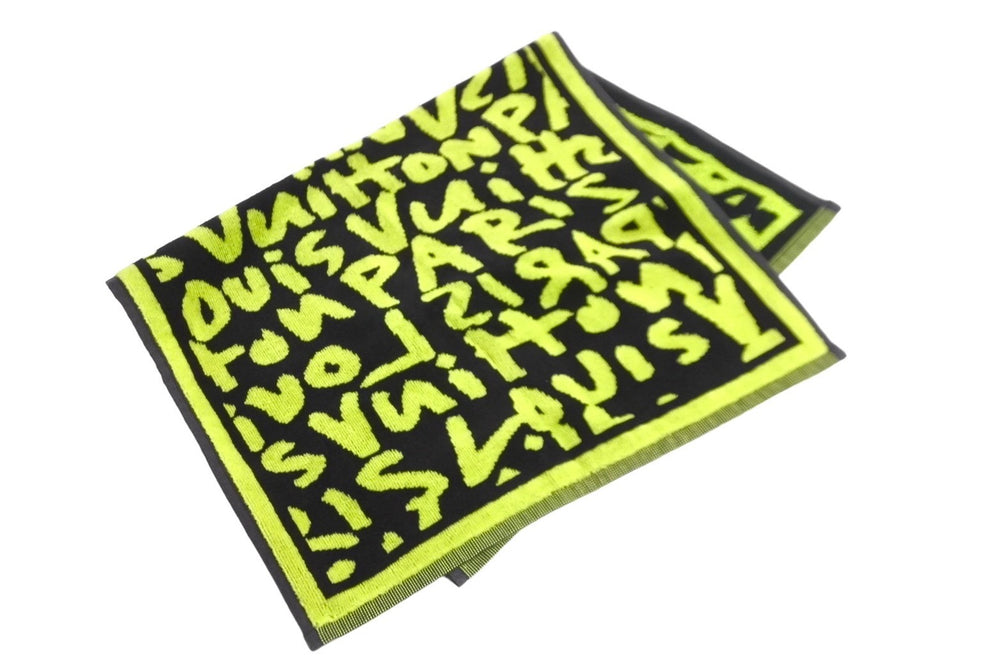 極美品 LOUIS VUITTON ルイヴィトン グラフィティ スポーツタオル グリーン 中古 63146
