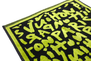 Very Good Condition LOUIS VUITTON Graffiti Sports Towel Green Used 63146