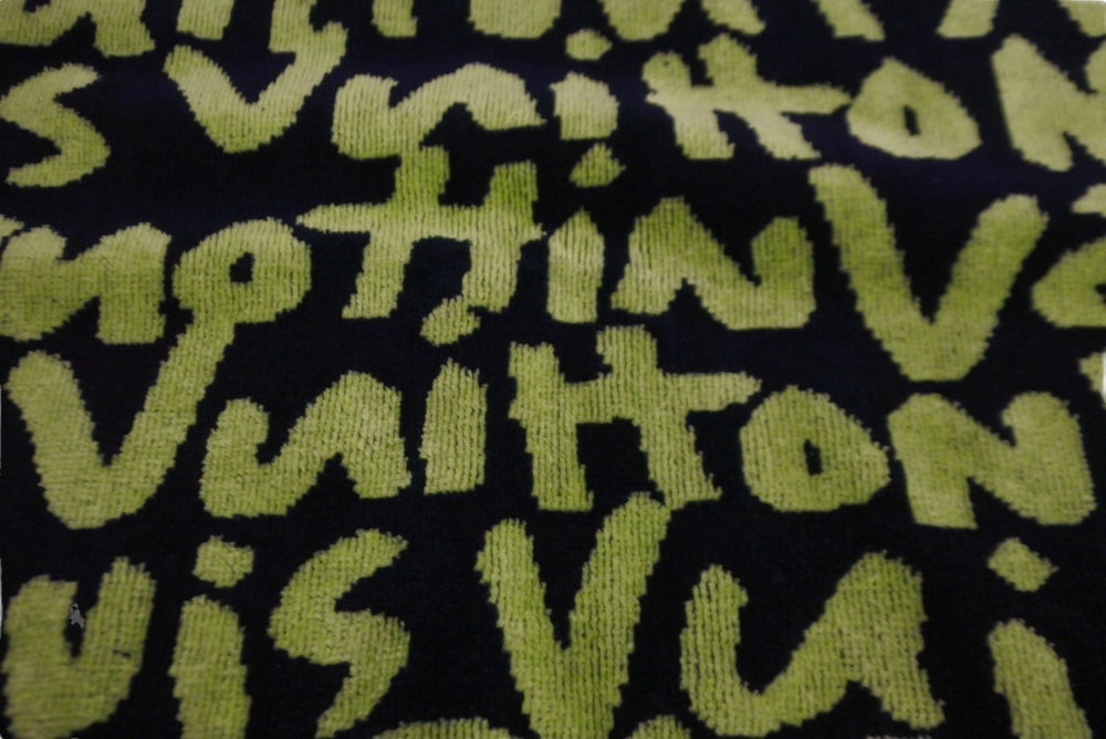 Very Good Condition LOUIS VUITTON Graffiti Sports Towel Green Used 63146