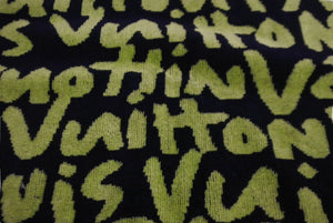 Very Good Condition LOUIS VUITTON Graffiti Sports Towel Green Used 63146