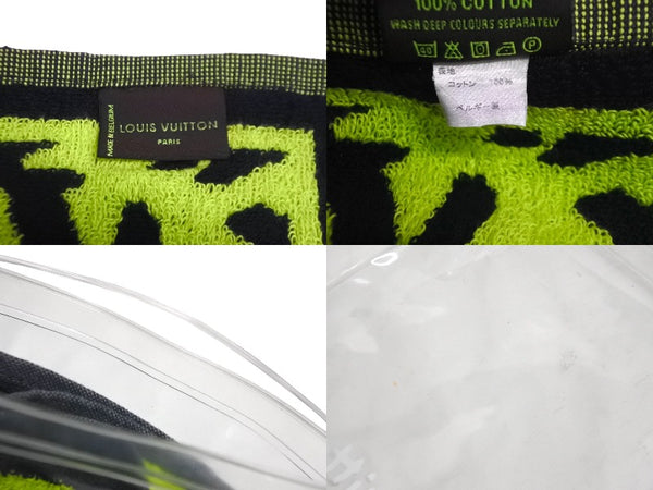 Very Good Condition LOUIS VUITTON Graffiti Sports Towel Green Used 63146