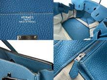 Load image into Gallery viewer, 激レア HERMES エルメス ハンドバッグ バーキン50 トリヨンクレマンス □J刻印 ブルージーン シルバー金具 美品 中古 63157