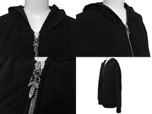 画像をギャラリービューアに読み込む, CHROME HEARTS クロムハーツ ブルゾン ジャケット サイズXL ブラック ナイロン カシミヤ レザー シルバー925 美品 中古 63160