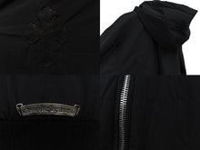 画像をギャラリービューアに読み込む, CHROME HEARTS クロムハーツ ブルゾン ジャケット サイズXL ブラック ナイロン カシミヤ レザー シルバー925 美品 中古 63160