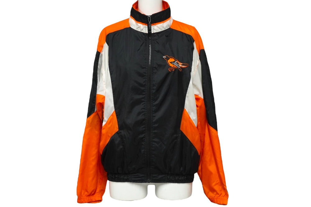 BALTIMORE ORIOLES ボルティモア オリオールズ ジャケット ナイロン ポリエステル ブラック ホワイト オレンジ L 美品 中古 63163
