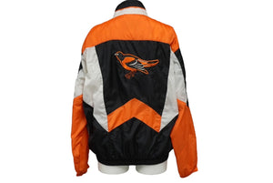 BALTIMORE ORIOLES ボルティモア オリオールズ ジャケット ナイロン ポリエステル ブラック ホワイト オレンジ L 美品 中古 63163