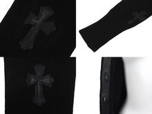 画像をギャラリービューアに読み込む, 極美品 CHROME HEARTS クロムハーツ ニットカーディガン セメタリークロスパッチ クロスボールボタンMサイズ カシミヤ ブラック 中古 63165