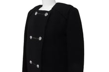 Load image into Gallery viewer, 極美品 CHROME HEARTS クロムハーツ クロスボールボタン ノーカラーウールコート XS カシミヤ ブラック 中古 63166