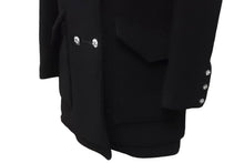 Load image into Gallery viewer, 極美品 CHROME HEARTS クロムハーツ クロスボールボタン ノーカラーウールコート XS カシミヤ ブラック 中古 63166