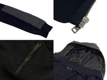 Load image into Gallery viewer, PRADA プラダ プレート付きナイロン切り替えジップアップパーカー UMG107 サイズ56 ネイビー シルバー金具 美品 中古 63178