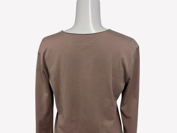 Lucien Pellat-Finet ルシアンペラフィネ 長袖カットソー Tシャツ サイズS ブラウン ピンク プリント FEEL SO HIGH 美品 中古 4b006318