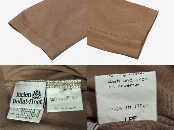 Lucien Pellat-Finet ルシアンペラフィネ 長袖カットソー Tシャツ サイズS ブラウン ピンク プリント FEEL SO HIGH 美品 中古 4b006318