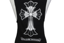 画像をギャラリービューアに読み込む, CHROME HEARTS クロムハーツ タンクトップ ノースリーブ サイズM ブラック CH クロス コットン 美品 中古 63184