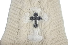 画像をギャラリービューアに読み込む, CHROME HEARTS クロムハーツ ネックウォーマー マフラー フィリグリークロス クロスパッチケーブルニット ホワイト 美品 中古 63197