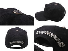 画像をギャラリービューアに読み込む, CHROME HEARTS クロムハーツ スナップバック キャップ ヴィンテージ ブラック コットン シルバー925 刺繍 美品 中古 63198