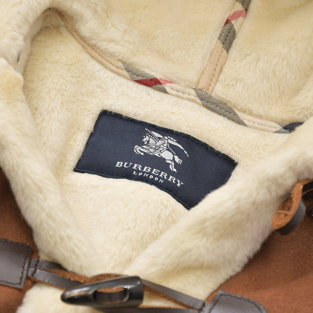極美品 BURBERRY バーバリー キッズムートンジャケット BN656 日本製 ポリエステル アクリル ブラウン アイボリー 中古 4a006320