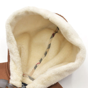 極美品 BURBERRY バーバリー キッズムートンジャケット BN656 日本製 ポリエステル アクリル ブラウン アイボリー 中古 4a006320