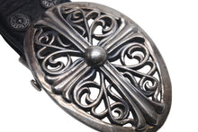 Load image into Gallery viewer, 極美品 CHROME HEARTS クロムハーツ OVAL CROSS STRAP 1.5/1.5 クラシック オーバルクロス バックル レザーベルト サイズ28 中古 63201