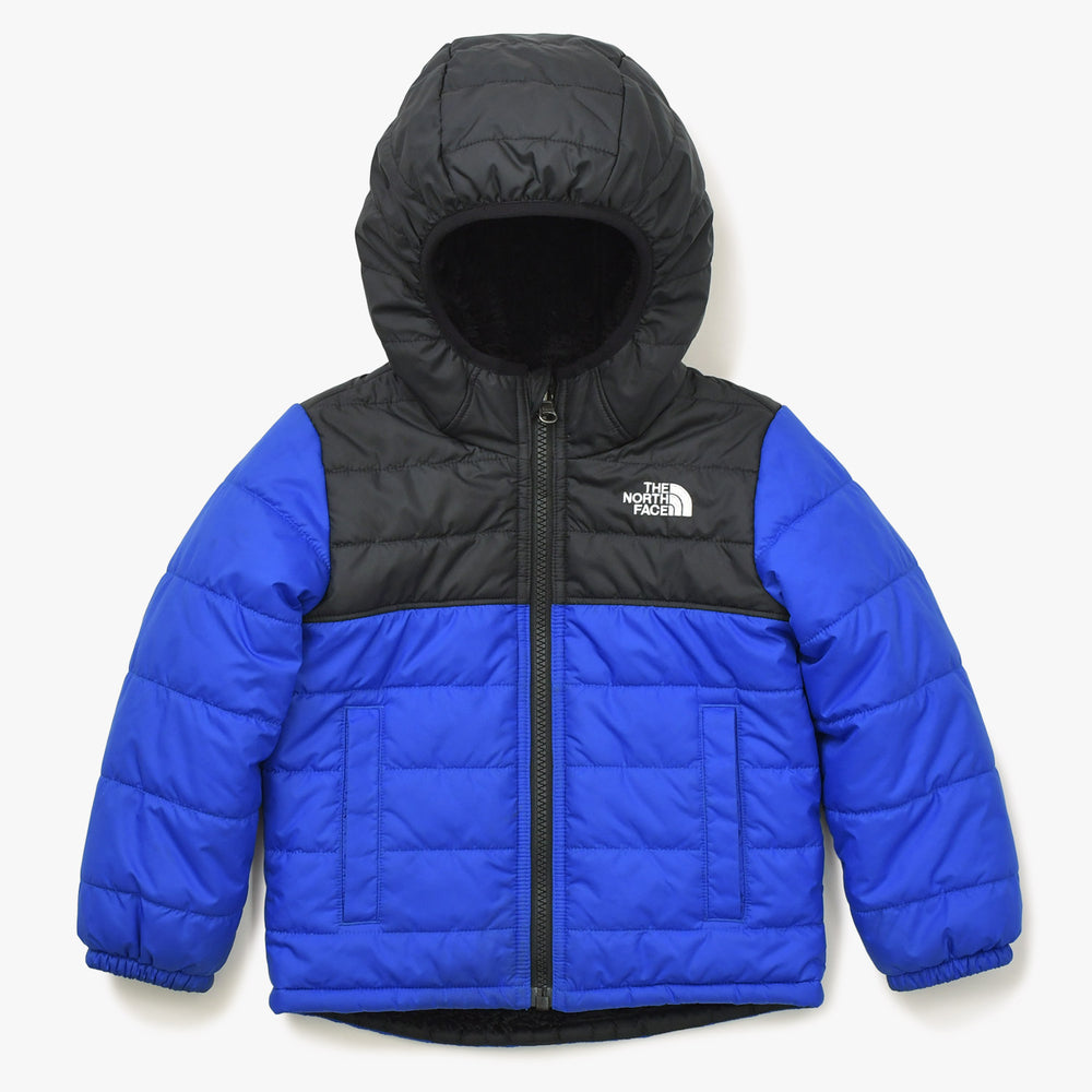 極美品 THE NORTH FACE ザノースフェイス フード付きダウンジャケット ベトナム製 ポリエステル ブラック ブルー サイズ3T/3B 中古 4a006322