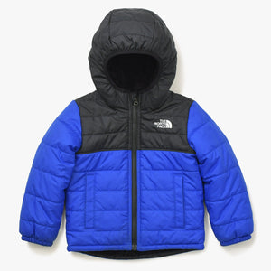 極美品 THE NORTH FACE ザノースフェイス フード付きダウンジャケット ベトナム製 ポリエステル ブラック ブルー サイズ3T/3B 中古 4a006322