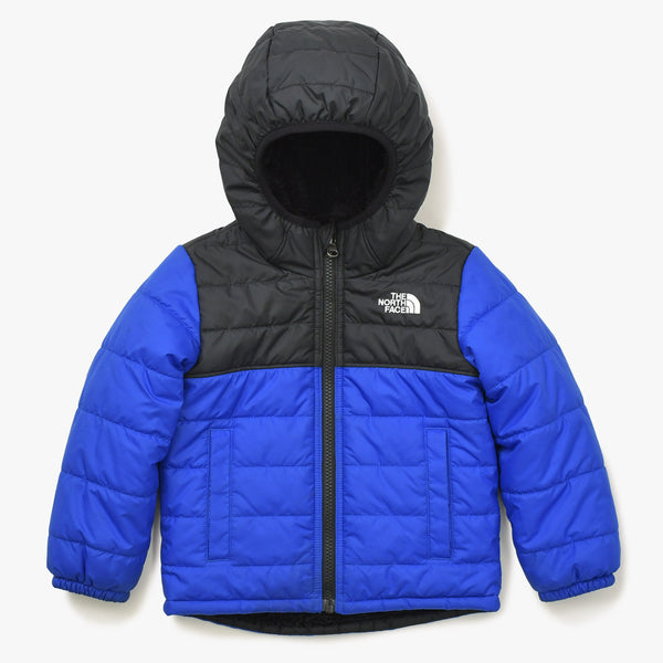 極美品 THE NORTH FACE ザノースフェイス フード付きダウンジャケット ベトナム製 ポリエステル ブラック ブルー サイズ3T/3B 中古 4a006322