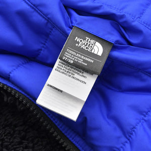 極美品 THE NORTH FACE ザノースフェイス フード付きダウンジャケット ベトナム製 ポリエステル ブラック ブルー サイズ3T/3B 中古 4a006322
