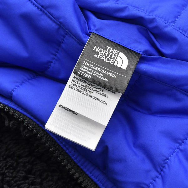 極美品 THE NORTH FACE ザノースフェイス フード付きダウンジャケット ベトナム製 ポリエステル ブラック ブルー サイズ3T/3B 中古 4a006322