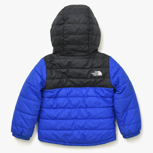 極美品 THE NORTH FACE ザノースフェイス フード付きダウンジャケット ベトナム製 ポリエステル ブラック ブルー サイズ3T/3B 中古 4a006322