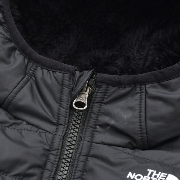 極美品 THE NORTH FACE ザノースフェイス フード付きダウンジャケット ベトナム製 ポリエステル ブラック ブルー サイズ3T/3B 中古 4a006322
