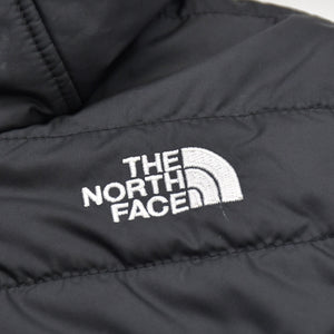 極美品 THE NORTH FACE ザノースフェイス フード付きダウンジャケット ベトナム製 ポリエステル ブラック ブルー サイズ3T/3B 中古 4a006322