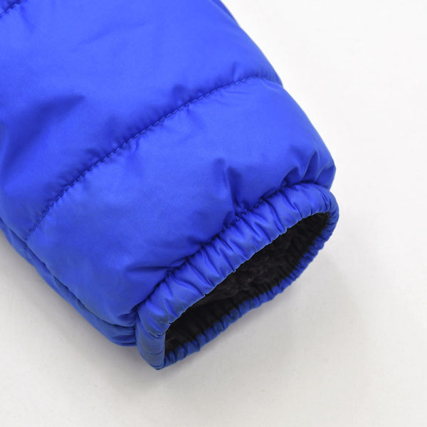 極美品 THE NORTH FACE ザノースフェイス フード付きダウンジャケット ベトナム製 ポリエステル ブラック ブルー サイズ3T/3B 中古 4a006322