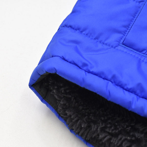 極美品 THE NORTH FACE ザノースフェイス フード付きダウンジャケット ベトナム製 ポリエステル ブラック ブルー サイズ3T/3B 中古 4a006322