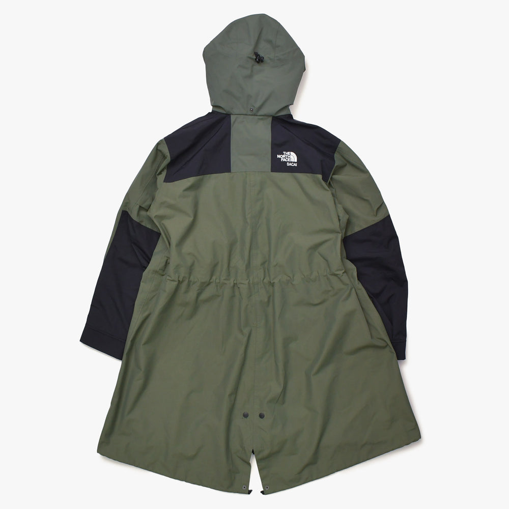 THE NORTH FACE × sacai ザノースフェイス サカイ 17AW ナイロン モッズ コート カーキ NP6171SA ロゴ サイズS 美品 中古 4a006334
