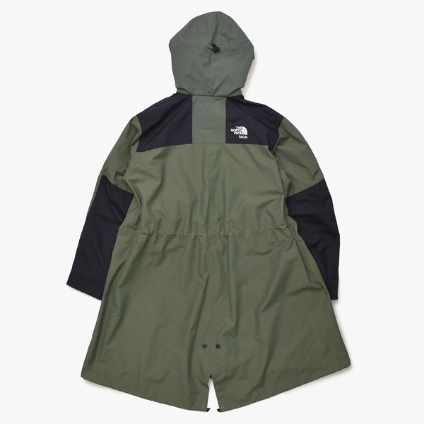 THE NORTH FACE × sacai ザノースフェイス サカイ 17AW ナイロン モッズ コート カーキ NP6171SA ロゴ サイズS 美品 中古 4a006334