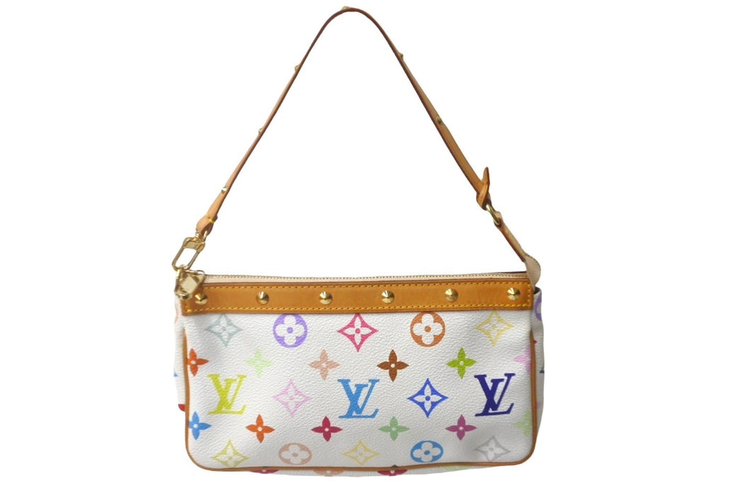 極美品 LOUIS VUITTON ルイヴィトン 村上隆 ホワイト ポシェットアクセ 