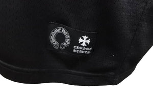 極美品 CHROME HEARTS クロムハーツ ウォームアップメッシュ半袖Ｔシャツ ブラック シルバー サイズL 中古 63456