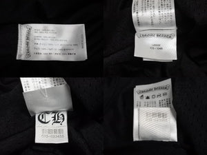 極美品 CHROME HEARTS クロムハーツ ウォームアップメッシュ半袖Ｔシャツ ブラック シルバー サイズL 中古 63456