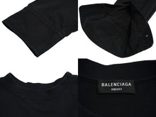 画像をギャラリービューアに読み込む, BALENCIAGA バレンシアガ docking long 長袖Tシャツ ブラック T-shirt 22SS 698631 黒 赤 コットン サイズ３ 中古 63457