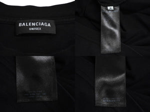 BALENCIAGA バレンシアガ スライムグラフィックロゴ 半袖Ｔシャツ 612966 2021SS 黒 ブラック 中古 63459