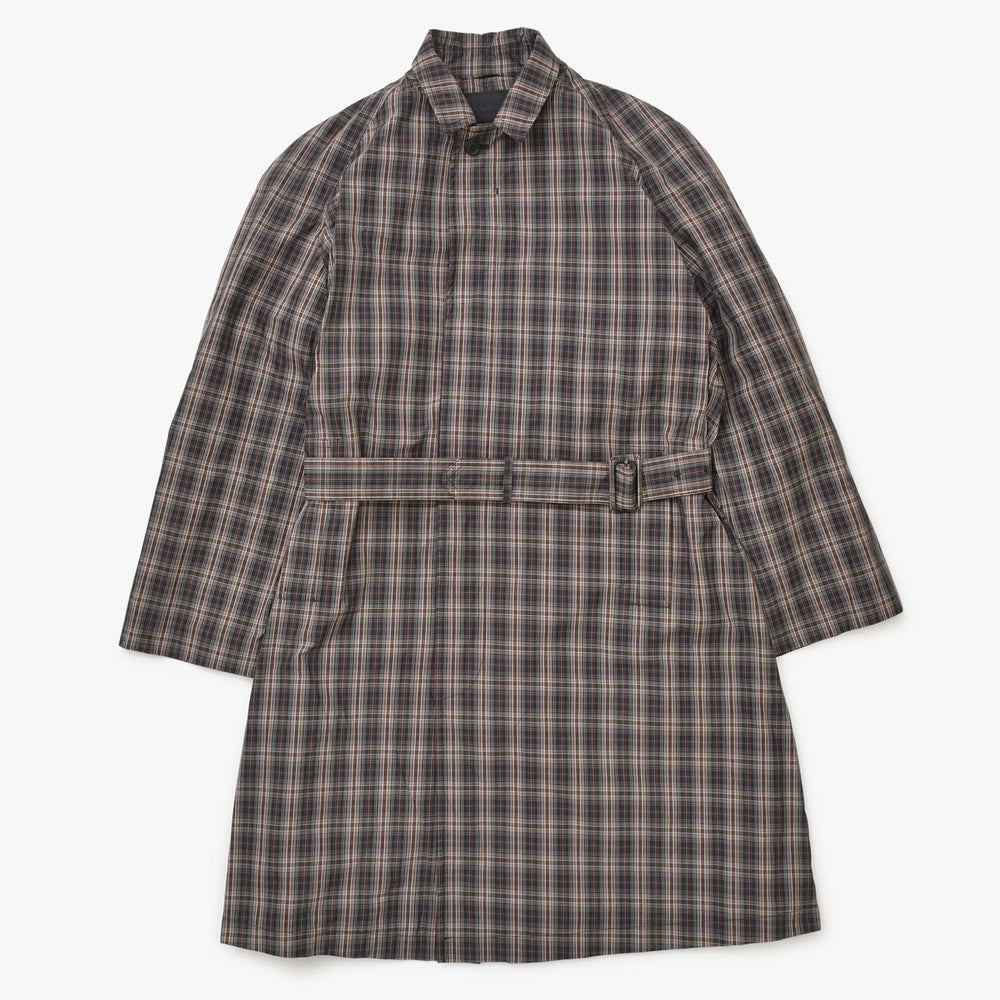 極美品 PRADA プラダ チェック柄トレンチ シャツコート SGC214 ブラック レッド グレー 46サイズ トライアングルロゴ 美品 中古 4a006346